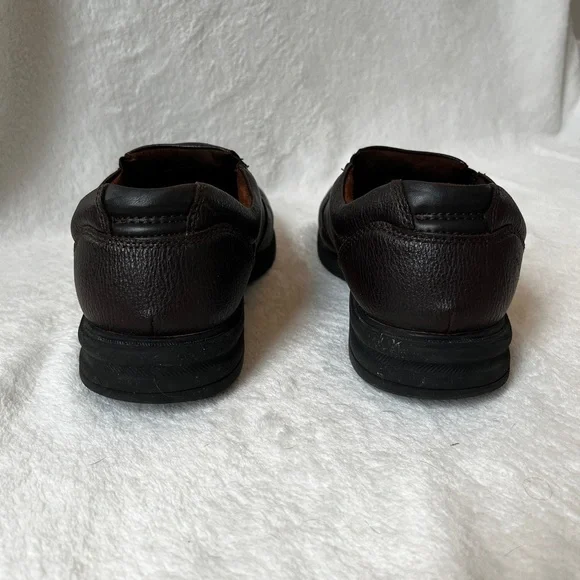 Clarks Brown Leather Slip On Shoes Men’s 11 Comfort Casual Loafers - Picture 4 of 11